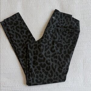 High-Waist Black & Charcoal Leopard Print Leggings